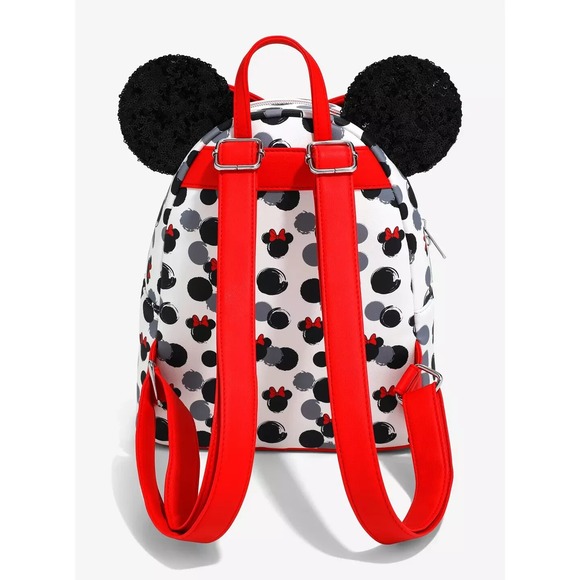 Loungefly Disney Minnie Mouse Glitter Ears Mini‎ Backpack - Picture 3 of 4